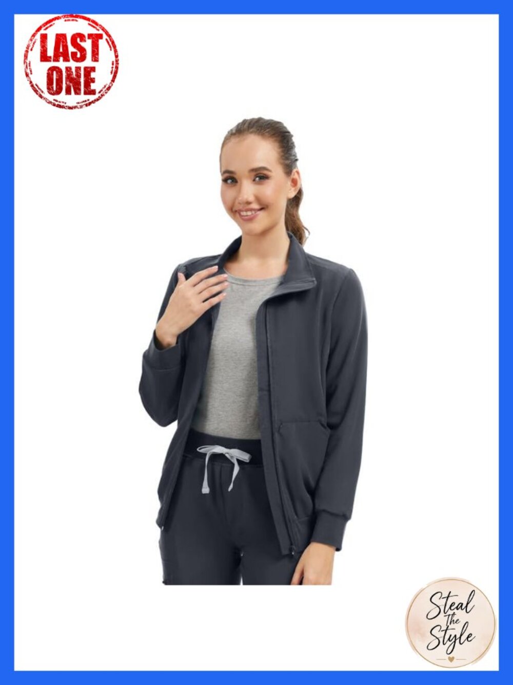 Kitmaz Full Zip Warm-Up Scrub Jacket 4-Way Stretch Healthcare